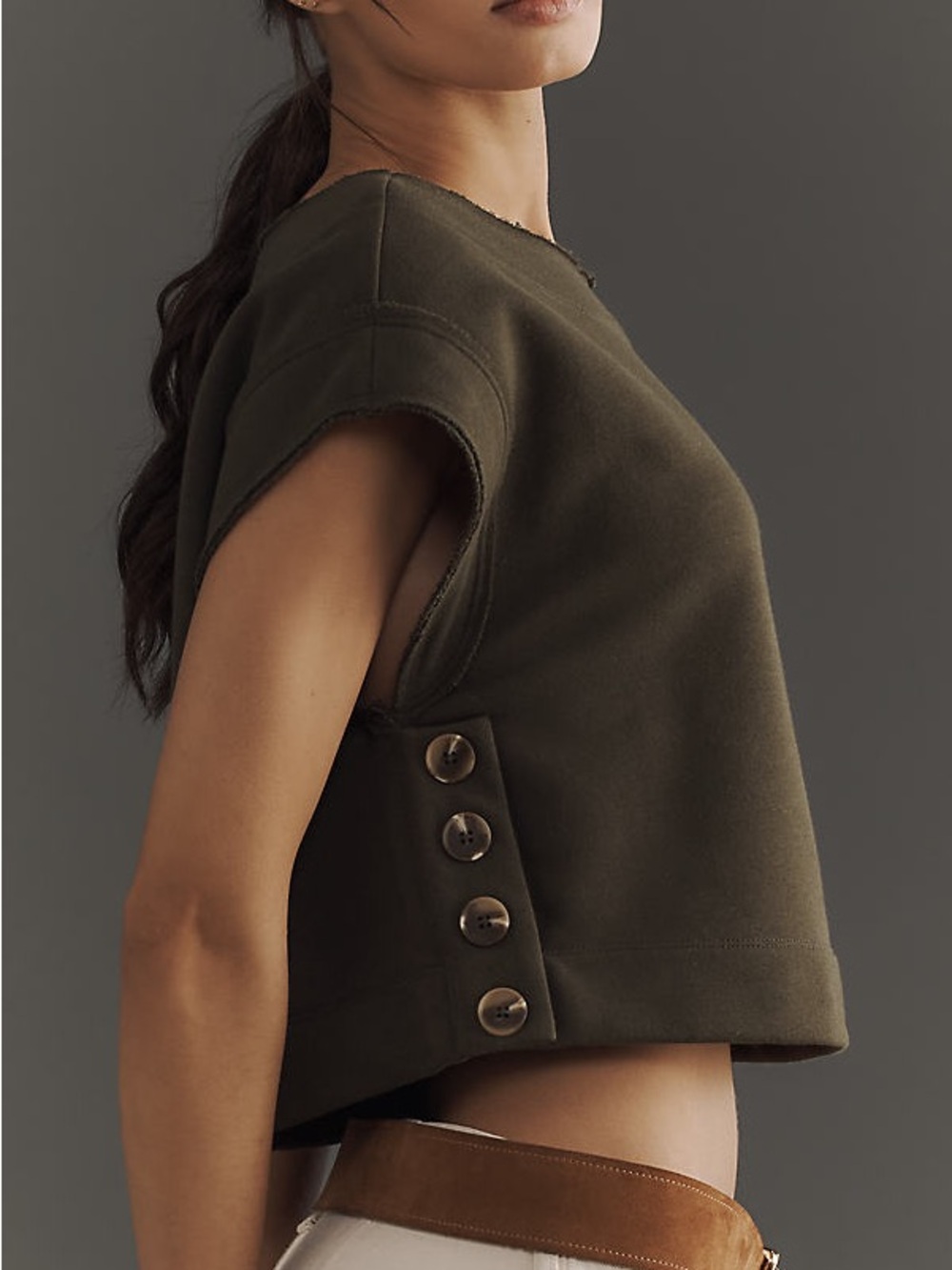 Anthropologie 
Drop-Shoulder Crop Top  | size S |